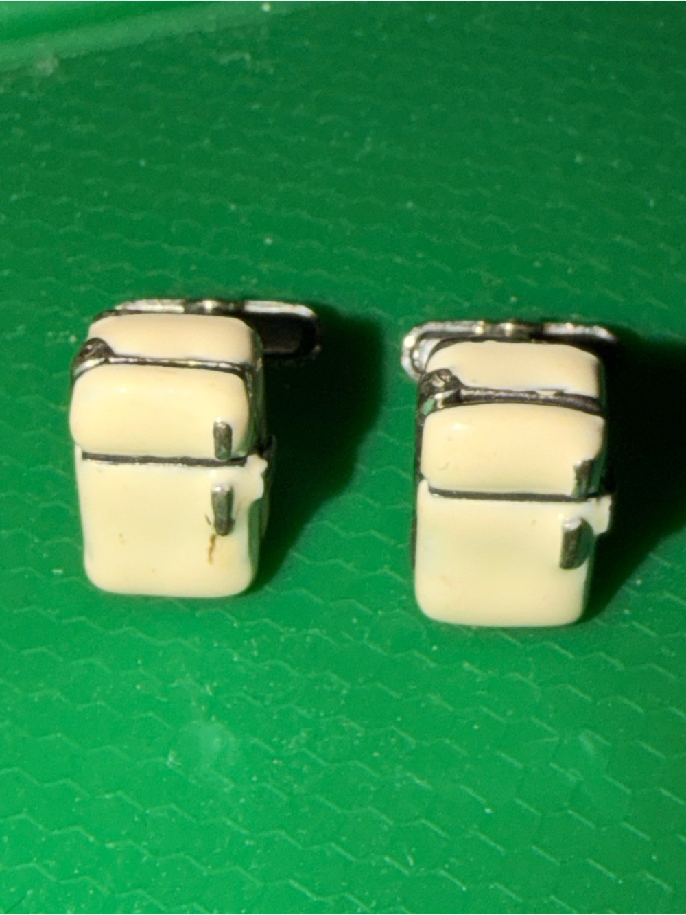Vintage Klepa Arts Mechanical Refrigerator Cufflinks 18 gram total